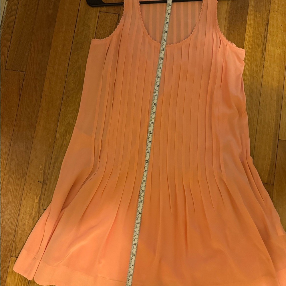 Club Monaco Pleated Peach Sleeveless Dress - Picture 3 of 11